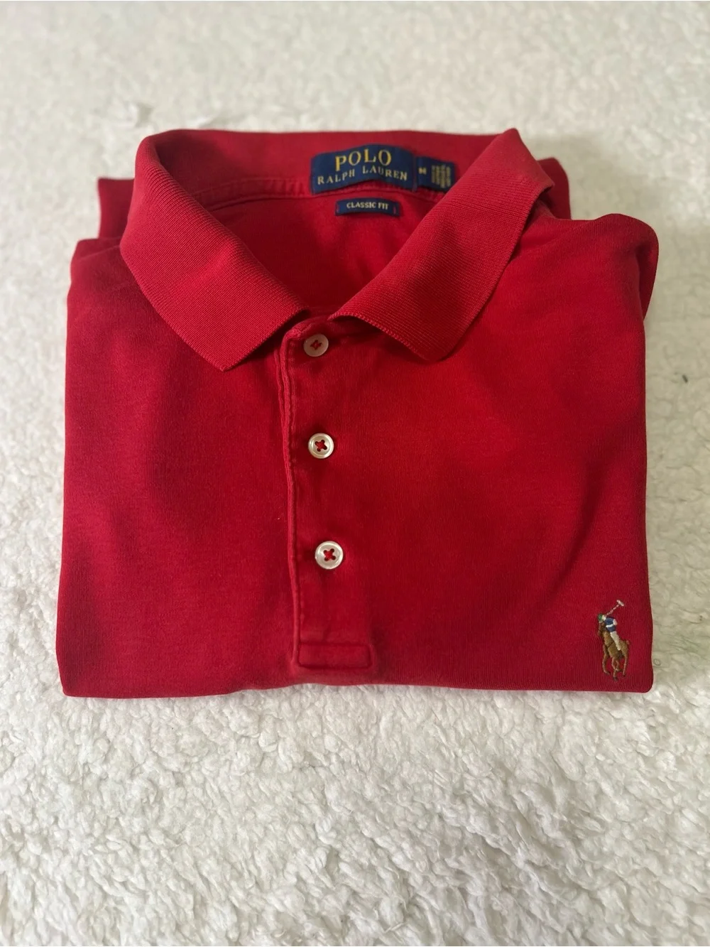 Ralph Lauren Red Men’s Classic Polo with Embroidered Pony